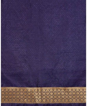 Navy Blue Embose Banarasi Saree