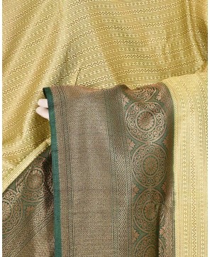 Lemon Yellow Soft Silk Zari Work Banarasi Saree