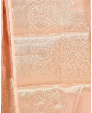 Pink Cotton Zari Buti Work Banarasi Saree