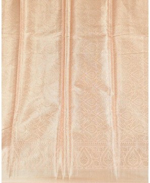 Pink Cotton Zari Buti Work Banarasi Saree