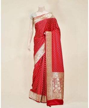 Red Art Silk Banarasi Saree