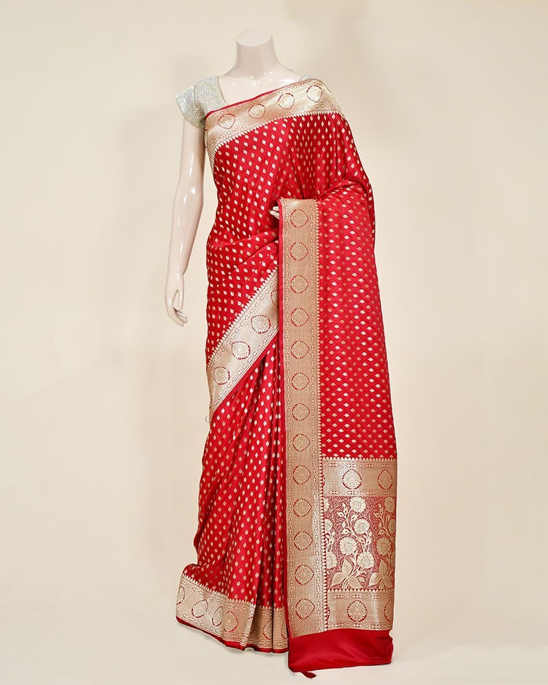 Red Art Silk Banarasi Saree