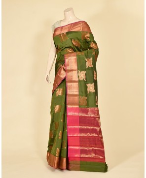 Green Art Silk Banarasi All Over Buta Work Banarasi Saree