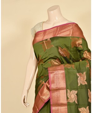 Green Art Silk Banarasi All Over Buta Work Banarasi Saree