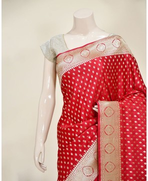 Red Art Silk Banarasi Saree