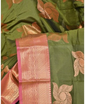 Green Art Silk Banarasi All Over Buta Work Banarasi Saree