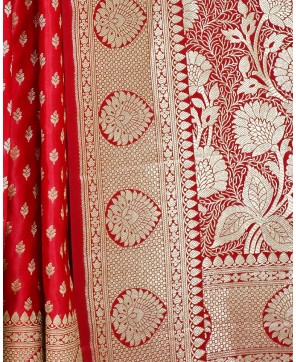 Red Art Silk Banarasi Saree