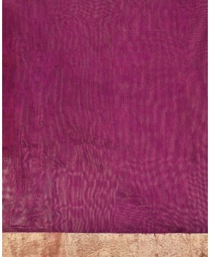 Wine Cotton Zari Buti Work Banarasi Saree