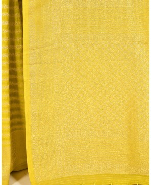 Lemon Yellow Banarasi Georgette Silver Zari Saree