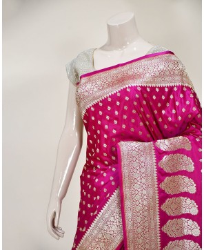 Art Silk Cross Rani Banarasi Saree