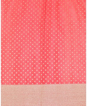 Strawberry Banarasi Georgette All Over Buti Saree