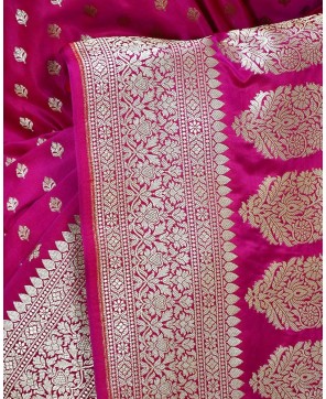 Art Silk Cross Rani Banarasi Saree