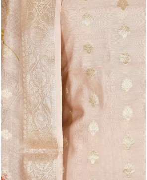 Peach Dupian Silk Digital Print Suit