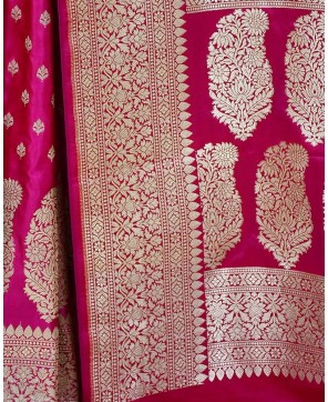 Art Silk Cross Rani Banarasi Saree