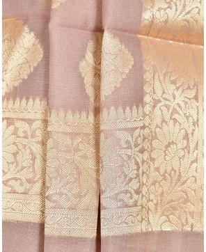 Rust Chanderi Art Silk Banarasi Dupatta