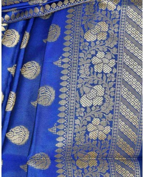 Royal Blue Tafeta Art Silk Banarasi Dupatta