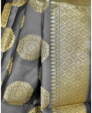 Grey Tafeta Art Silk Banarasi Dupatta