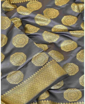 Grey Tafeta Art Silk Banarasi Dupatta