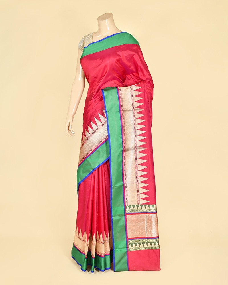 Cherry Pure Katan Banarasi Saree