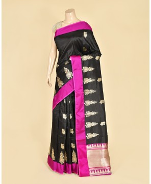 Black Pure Katan Banarasi Buti Saree