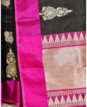 Black Pure Katan Banarasi Buti Saree