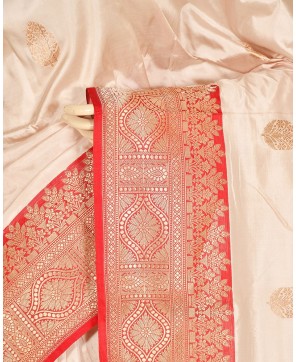 Cream Pure Katan Banarasi Buta Saree