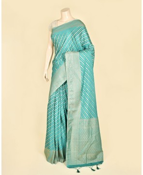 Light Sapphire Banarasi Georgette Aada Jaal Saree