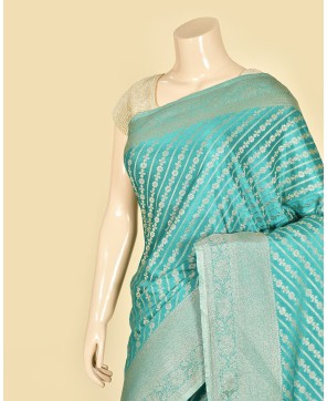 Light Sapphire Banarasi Georgette Aada Jaal Saree