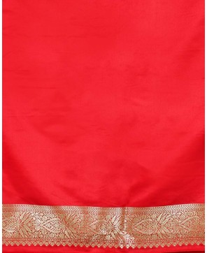 Bridal Red Banarasi Saree With Swarovski Work