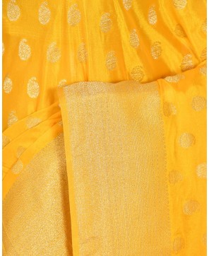 Yellow Banarasi Chinon Banarasi Buti Saree