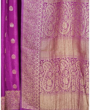 Magenta Banarasi Chinon Banarasi Buti Saree