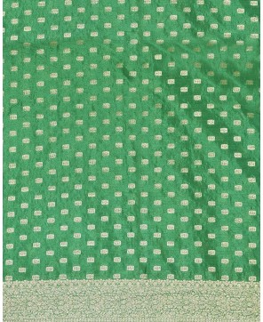 Bottle Green Banarasi Chinon Banarasi Buti Saree