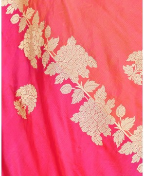 Cherry Colour Handloom Katan Silk Saree