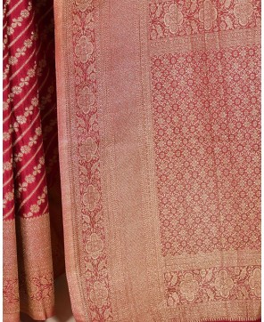 Wine Banarasi Georgette Aada Jaal Saree