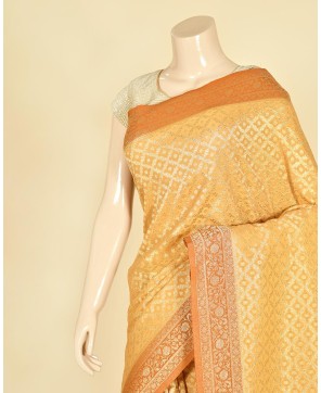 Tussar Chinon All Over Jaal Saree