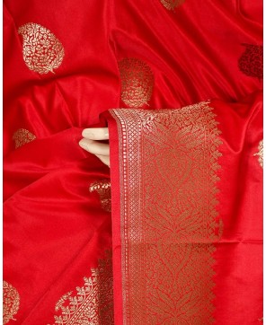 Maroon Carry Zari Buta Work Banarasi Saree