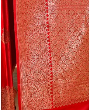 Maroon Carry Zari Buta Work Banarasi Saree